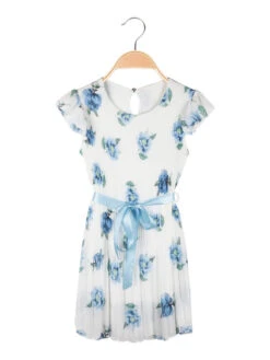 Vestito Plissettato Da Bambina - Azzurro