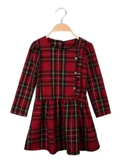 Solada Vestito Scozzese Da Bambina A Maniche Lunghe