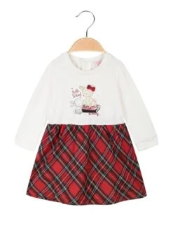 Miss Azur Vestito Scozzese Da Neonata A Maniche Lunghe