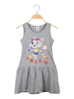 Vestito Smanicato Bambina - Grigio