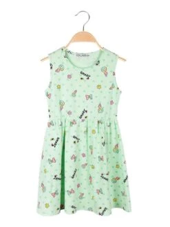 Vestito Smanicato Da Bambina Con Stampe - Mela