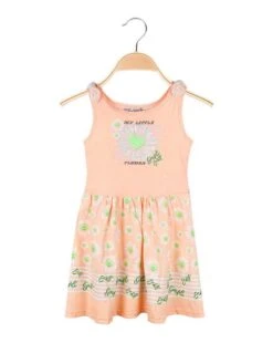 Vestito Smanicato Da Bambina - Albicocca